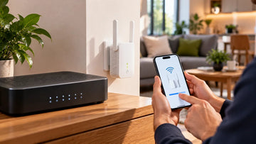 Configuration d’un répéteur WiFi avec une box internet dans un intérieur moderne