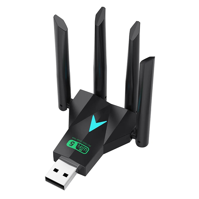 Clé USB WiFi 1300 Mbps Bluetooth 5.4 - 4 Antennes - WiKey®Pro